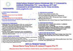 Peraturan Pendaftaran Pelatihan Pre TT Yogakarta
