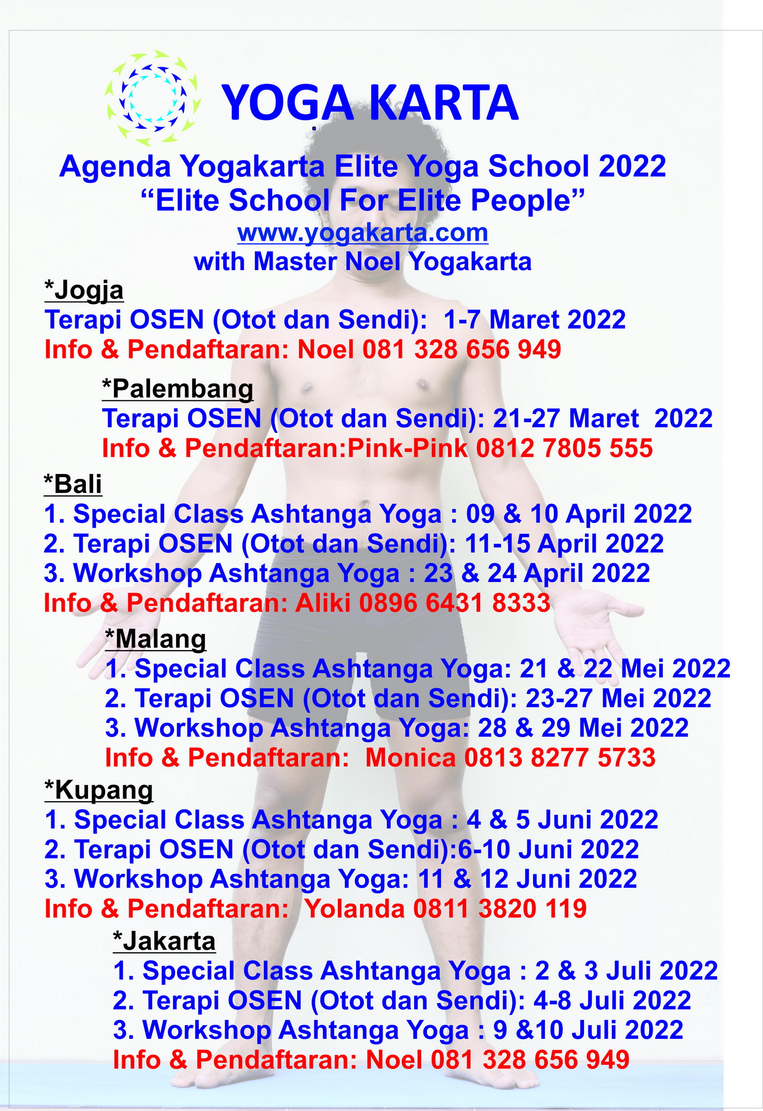 Jadwal Road show Yoga Special Class dan Workshop